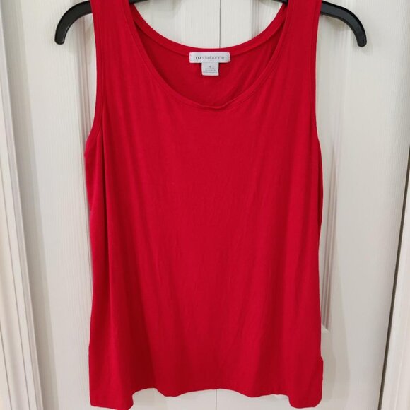 Liz Claiborne Women's Red Sleeveless Round Neck Tank Top Blouse Shirt Small - Picture 1 of 3